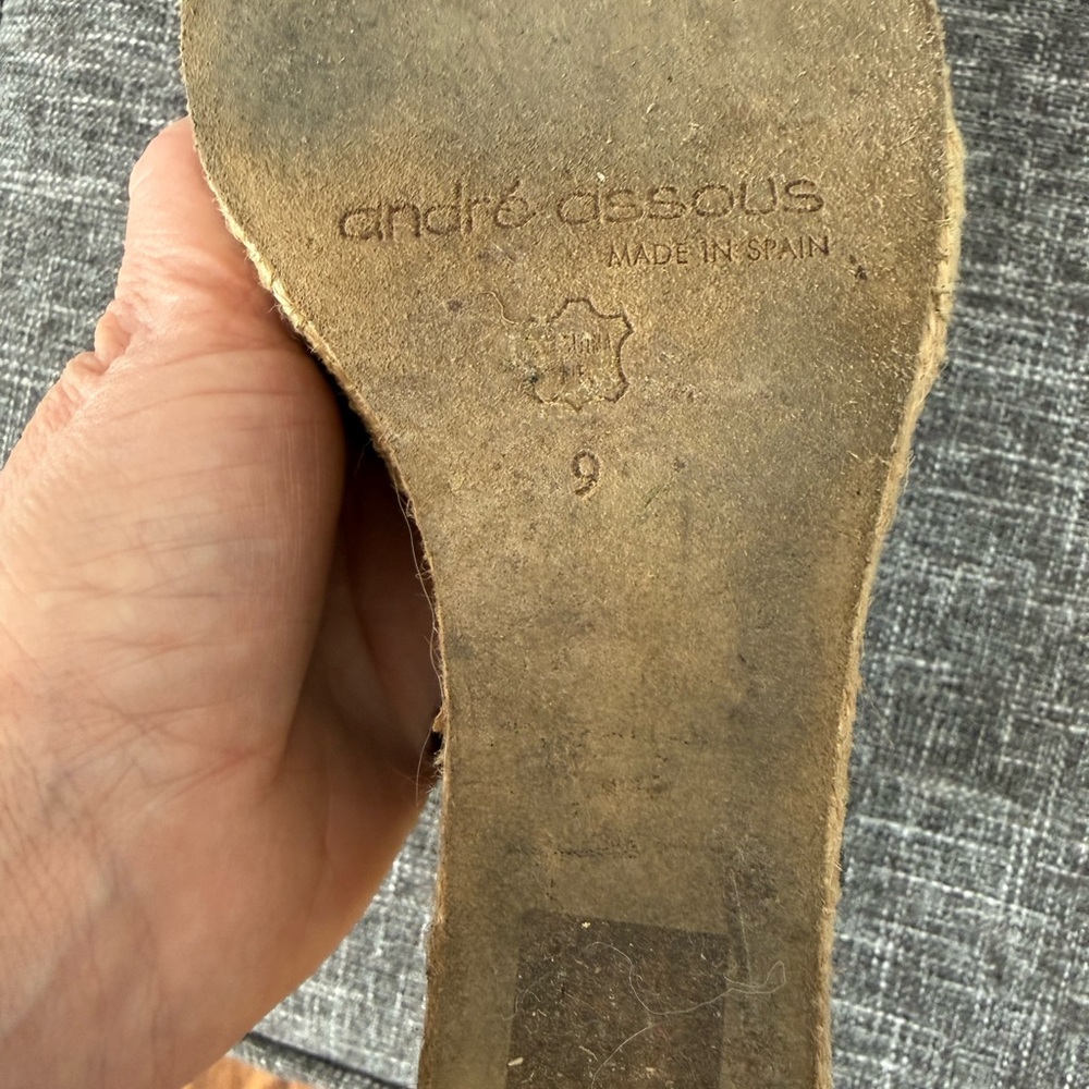 Andre Assous Black Espadrille Strappy Sandals, Size 9 - Picture 8 of 8